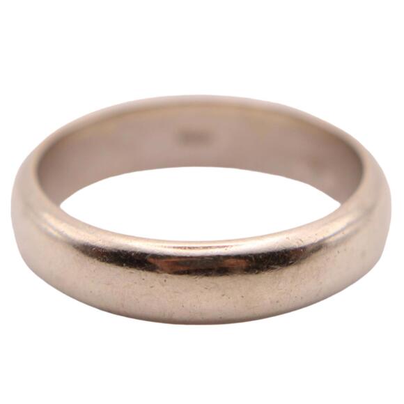 Vintage 14kt White Gold Plain Wedding Band Thumb Pinky Ring